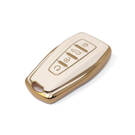 New Aftermarket Nano High Quality Gold Leather Cover For Geely Remote Key 4 Buttons White Color GL-B13J4A | Emirates Keys -| thumbnail