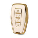 Capa de couro dourado nano de alta qualidade para chave remota Geely 4 botões cor branca GL-B13J4A