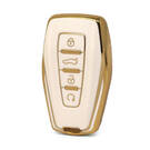 Nano High Quality Gold Leather Cover For Geely Remote Key 4 Buttons White Color GL-B13J4A