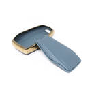 New Aftermarket Nano High Quality Gold Leather Cover For Geely Remote Key 4 Buttons Gray Color GL-B13J4B | Emirates Keys -| thumbnail