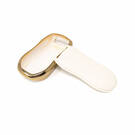 New Aftermarket Nano High Quality Gold Leather Cover For Geely Remote Key 4 Buttons White Color GL-C13J | Emirates Keys -| thumbnail