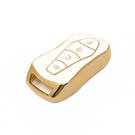New Aftermarket Nano High Quality Gold Leather Cover For Geely Remote Key 4 Buttons White Color GL-C13J | Emirates Keys -| thumbnail