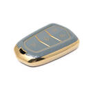 Novo aftermarket nano capa de couro dourado de alta qualidade para chave remota cadillac 4 botões cor cinza CDLC-A13J4 Chaves dos Emirados -| thumbnail