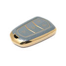 New Aftermarket Nano High Quality Gold Leather Cover For Cadillac Remote Key 4 Buttons Gray Color CDLC-A13J4 | Emirates Keys -| thumbnail