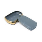 New Aftermarket Nano High Quality Gold Leather Cover For Cadillac Remote Key 4 Buttons Gray Color CDLC-A13J4 | Emirates Keys -| thumbnail