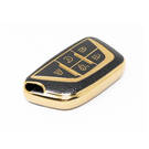 Novo aftermarket nano capa de couro dourado de alta qualidade para chave remota cadillac 5 botões cor preta CDLC-B13J Chaves dos Emirados -| thumbnail