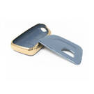 New Aftermarket Nano High Quality Gold Leather Cover For Cadillac Remote Key 5 Buttons Gray Color CDLC-B13J | Emirates Keys -| thumbnail