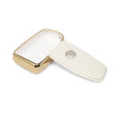 New Aftermarket Nano High Quality Gold Leather Cover For Lexus Remote Key 4 Buttons White Color LXS-A13J4 | Emirates Keys -| thumbnail
