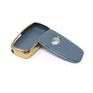 New Aftermarket Nano High Quality Gold Leather Cover For Lexus Remote Key 4 Buttons Gray Color LXS-A13J4 | Emirates Keys -| thumbnail