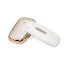 New Aftermarket Nano High Quality Gold Leather Cover For Lincoln Remote Key 4 Buttons White Color LCN-A13J | Emirates Keys -| thumbnail