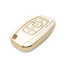 Novo aftermarket nano capa de couro dourado de alta qualidade para chave remota lincoln 4 botões cor branca LCN-A13J Chaves dos Emirados -| thumbnail