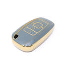 New Aftermarket Nano High Quality Gold Leather Cover For Lincoln Remote Key 4 Buttons Gray Color LCN-A13J | Emirates Keys -| thumbnail