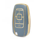 Nano High Quality Gold Leather Cover For Lincoln Remote Key 4 Buttons Gray Color LCN-A13J