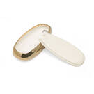 New Aftermarket Nano High Quality Gold Leather Cover For Suzuki Remote Key 3 Buttons White Color SZK-A13J3B | Emirates Keys -| thumbnail