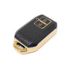 New Aftermarket Nano High Quality Gold Leather Cover For Suzuki Remote Key 2 Buttons Black Color SZK-C13J | Emirates Keys -| thumbnail
