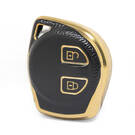 Nano High Quality Gold Leather Cover For Suzuki Remote Key 2 Buttons Black Color SZK-D13J