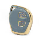 Nano High Quality Gold Leather Cover For Suzuki Remote Key 2 Buttons Gray Color SZK-D13J
