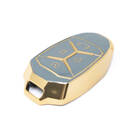 Nueva funda de cuero dorado Nano de alta calidad para mando a distancia Lynk & Co, 4 botones, Color gris, LC-A13J | Cayos de los Emiratos -| thumbnail