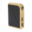 Nano Funda de cuero dorado de alta calidad para mando a distancia Lynk & Co, 3 botones, Color negro, LC-B13J