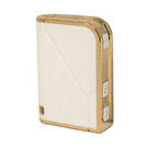 Nano Funda de cuero dorado de alta calidad para mando a distancia Lynk & Co, 3 botones, Color blanco LC-B13J