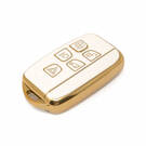 New Aftermarket Nano High Quality Gold Leather Cover For Land Rover Remote Key 5 Buttons White Color LR-A13J | Emirates Keys -| thumbnail