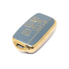 New Aftermarket Nano High Quality Gold Leather Cover For Land Rover Remote Key 5 Buttons Gray Color LR-A13J | Emirates Keys -| thumbnail