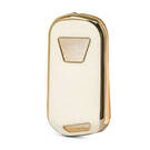 Funda de Cuero Nano Dorada para Mahindra Flip Key 3B Blanco MHD-A13J | MK3 -| thumbnail