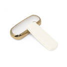 New Aftermarket Nano High Quality Gold Leather Cover For Mazda Remote Key 3 Buttons White Color MZD-A13J3 | Emirates Keys -| thumbnail