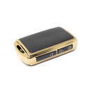 New Aftermarket Nano High Quality Gold Leather Cover For Mazda Remote Key 3 Buttons Black Color MZD-B13J3 | Emirates Keys -| thumbnail