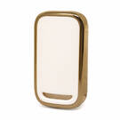 Кожаный чехол Chery Remote Key 3B с нано-золотом, белый CR-A13J | МК3 -| thumbnail