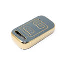 Housse en cuir doré de haute qualité pour clé télécommande Chery, 3 boutons, couleur grise, CR-A13J | Clés des Émirats -| thumbnail