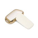 New Aftermarket Nano High Quality Gold Leather Cover For Chery Remote Key 3 Buttons White Color CR-B13J | Emirates Keys -| thumbnail