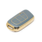 New Aftermarket Nano High Quality Gold Leather Cover For Chery Remote Key 3 Buttons Gray Color CR-B13J | Emirates Keys -| thumbnail