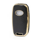 Кожаный чехол Nano Gold для KIA Flip Key 3B, черный KIA-B13J | МК3 -| thumbnail
