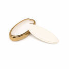 New Aftermarket Nano High Quality Gold Leather Cover For Nissan Remote Key 3 Buttons White Color NS-A13J3A | Emirates Keys -| thumbnail