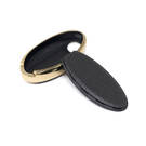 New Aftermarket Nano High Quality Gold Leather Cover For Nissan Remote Key 3 Buttons Black Color NS-A13J3B | Emirates Keys -| thumbnail