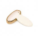 New Aftermarket Nano High Quality Gold Leather Cover For Nissan Remote Key 2 Buttons White Color NS-A13J3C | Emirates Keys -| thumbnail