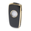 Кожаный чехол Nano Gold для Nissan Flip Key 4B, черный NS-B13J4 | МК3 -| thumbnail