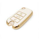 Nueva Funda de cuero dorado de alta calidad Nano del mercado de accesorios para Roewe Flip Remote Key 3 botones Color blanco RW-A13J | Cayos de los Emiratos -| thumbnail