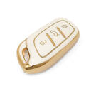 Nueva funda de cuero dorado Nano de alta calidad para mando a distancia Roewe, 3 botones, Color blanco, RW-B13J | Cayos de los Emiratos -| thumbnail