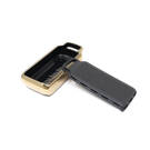 New Aftermarket Nano High Quality Gold Leather Cover For Mitsubishi Remote Key 3 Buttons Black Color MSB-A13J | Emirates Keys -| thumbnail
