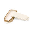 New Aftermarket Nano High Quality Gold Leather Cover For Mitsubishi Remote Key 3 Buttons White Color MSB-A13J | Emirates Keys -| thumbnail