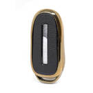 Housse en cuir Nano doré pour clé télécommande Tesla 3B noire TSL-A13J | MK3 -| thumbnail