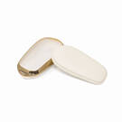 New Aftermarket Nano High Quality Gold Leather Cover For NIO Remote Key 4 Buttons White Color NIO-A13J | Emirates Keys -| thumbnail