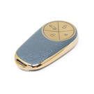 New Aftermarket Nano High Quality Gold Leather Cover For NIO Remote Key 4 Buttons Gray Color NIO-A13J | Emirates Keys -| thumbnail