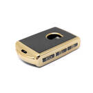 New Aftermarket Nano High Quality Gold Leather Cover For Volvo Remote Key 4 Buttons Black Color VOL-A13J  | Emirates Keys -| thumbnail