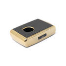 New Aftermarket Nano High Quality Gold Leather Cover For Volvo Remote Key 4 Buttons Black Color VOL-A13J  | Emirates Keys -| thumbnail