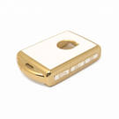 New Aftermarket Nano High Quality Gold Leather Cover For Volvo Remote Key 4 Buttons White Color VOL-A13J  | Emirates Keys -| thumbnail