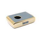 New Aftermarket Nano High Quality Gold Leather Cover For Volvo Remote Key 4 Buttons Gray Color VOL-A13J  | Emirates Keys -| thumbnail