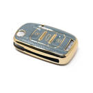 Nueva Funda de cuero dorado Nano de alta calidad para mando a distancia Wuling Flip, 3 botones, Color gris, WL-A13J | Cayos de los Emiratos -| thumbnail